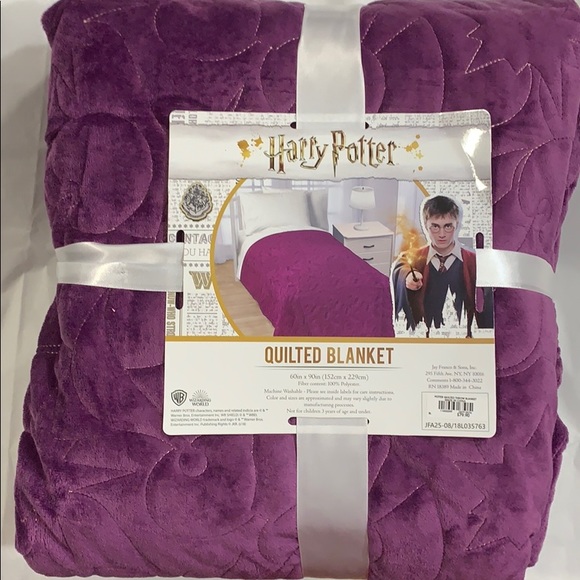 HARRY POTTER Blanket & Pillow Purple Quilted Set! - Picture 5 of 5